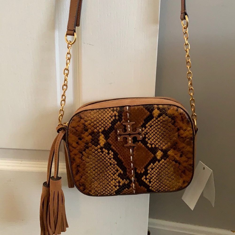 Tory Burch McGraw exotic camera bag